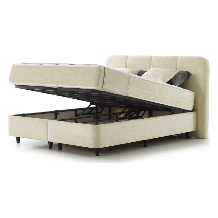 Boxspring Meva met matras en opbergruimte inbegrepen
