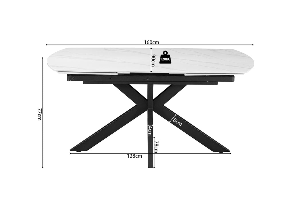 Uitrekbare eettafel Ares