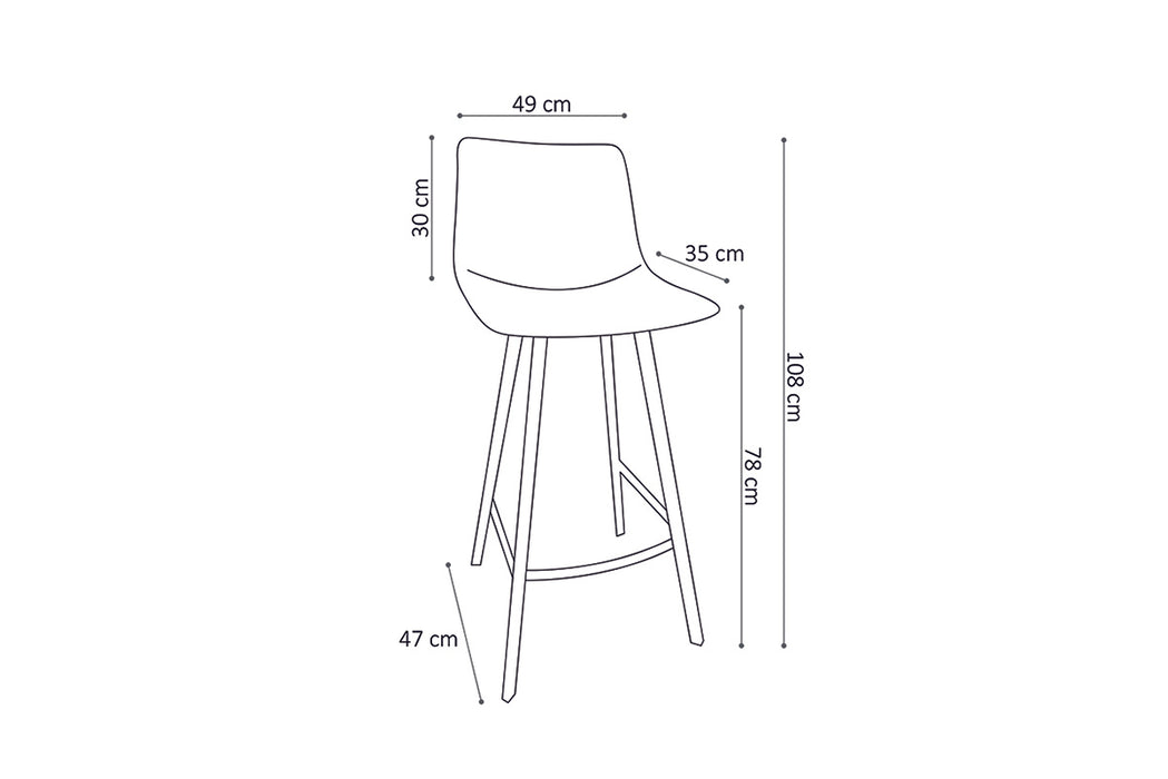 Barstoel Ozzie H75 cm